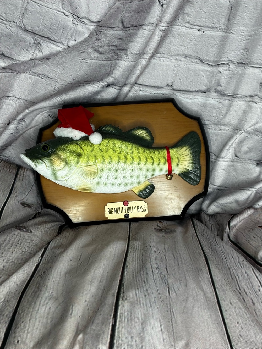 Vintage 1999 Gemmy Big Mouth Billy Bass Christmas Santa Hat Singing Fish Tested